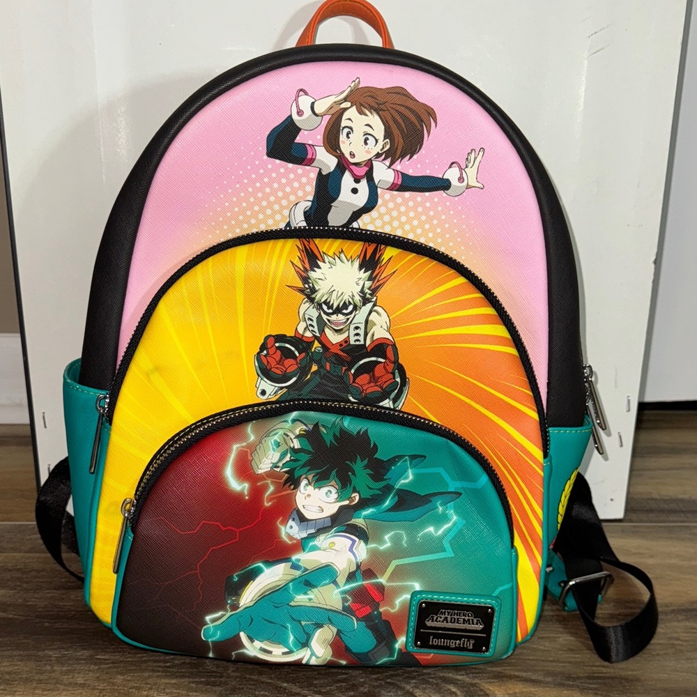 Loungefly My Hero Academia Triple Pocket Scene Mini Backpack – Gently Used